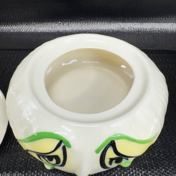 Anthropomorphic Onion Keeper Dish Bowl Lidded Crying Face Ceramic Container VTG - Picture 6 of 14